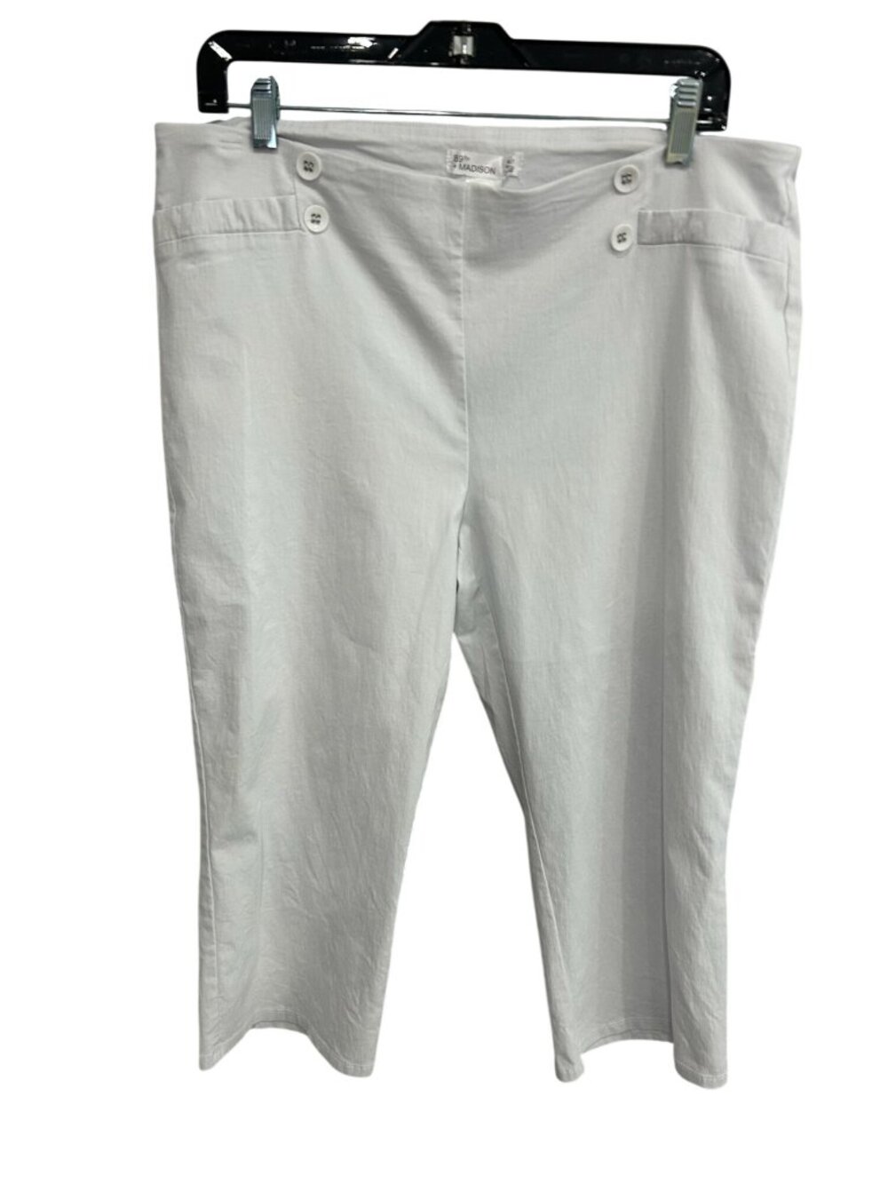 89th + Madison XL White Capri Pants Rayon Blend Minimalist Clean Girl